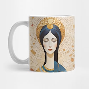 Gustav Klimt's Elegance Embodied: Inspired Woman in Golden Aura Mug